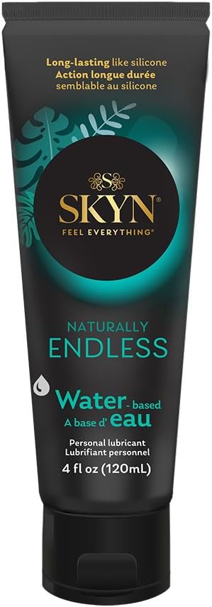 SKYN Naturally Endless Water Based Lube - 4 oz Personal Lubricant - pH Balanced for Women, Safe with Latex and Latex-Free Condoms and Personal Devices