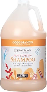 Ginger Lily Farms Botanicals Moisturizing Shampoo for All Hair Types, Coco Mango, 100% Vegan & Cruelty-Free, Coconut Mango Scent, 1 Gallon (128 fl oz) Refill