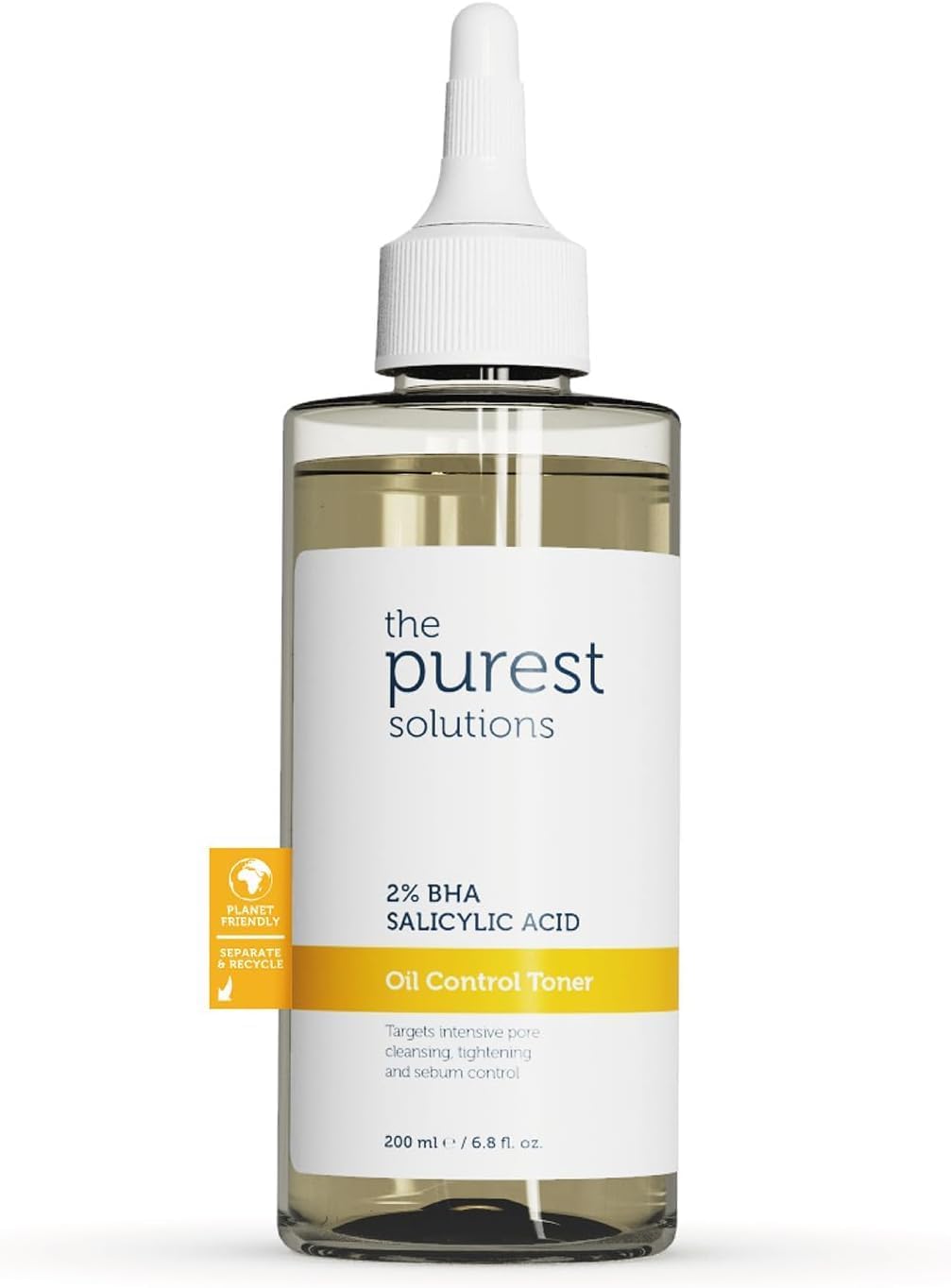 The Purest Solutions Oil Control Toner (2% BHA Salicylic Acid) - Oily, Pore Balancing Toner for Acne & Scarred Skin - Blackhead Targeted Formula - Vegan | Cruelty Free | Eco Friendly (6.76 fl. oz)
