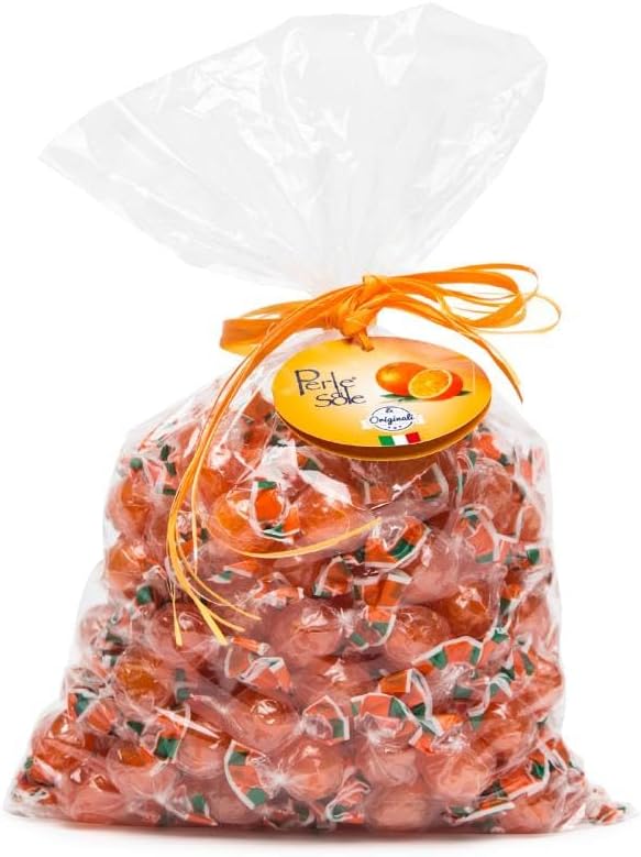 Perle di Sole Hard Candy with Orange Flavour 1000g Filled with Tingling Powder