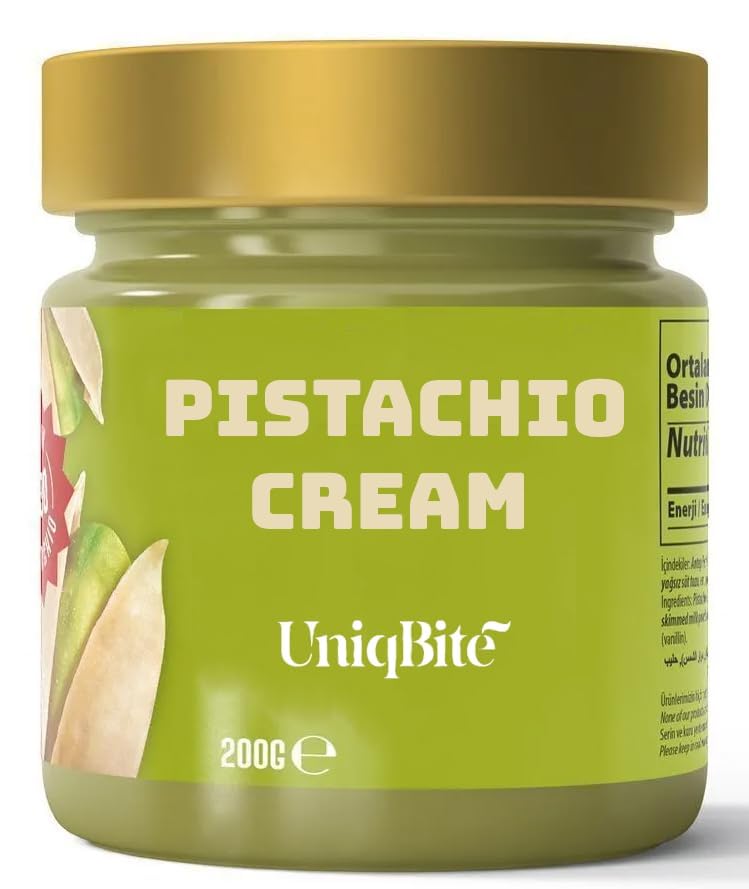 UNIQBITE Pistachio Cream for Dubai Chocolate, Natural Sweet Pistachio Butter Spread Paste, 7 oz (200g)