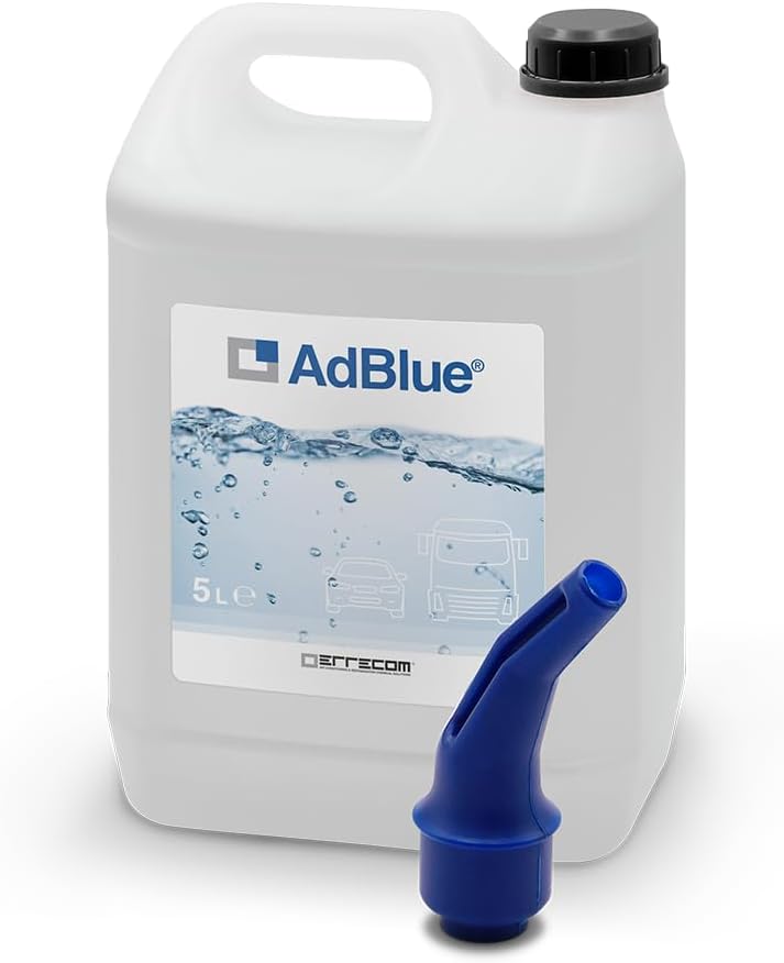 ERRECOM AdBlue® Diesel Engine Additive with Easy-Pour Spout, for NOx Emission Reduction Based on Urea, Conforms to ISO 22241-1, 5L Tank