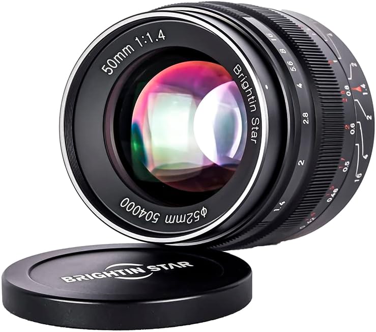 50mm F1.4 Manual Focus Prime Lens for Fujifilm XF-Mount Mirrorless Cameras - APS-C MF Large Aperture Standard Fixed Lens, Fit for XT5, XT4, XT30, XPRO3/2, XT200, XS-10, XA7, XE4/2, XH1/2