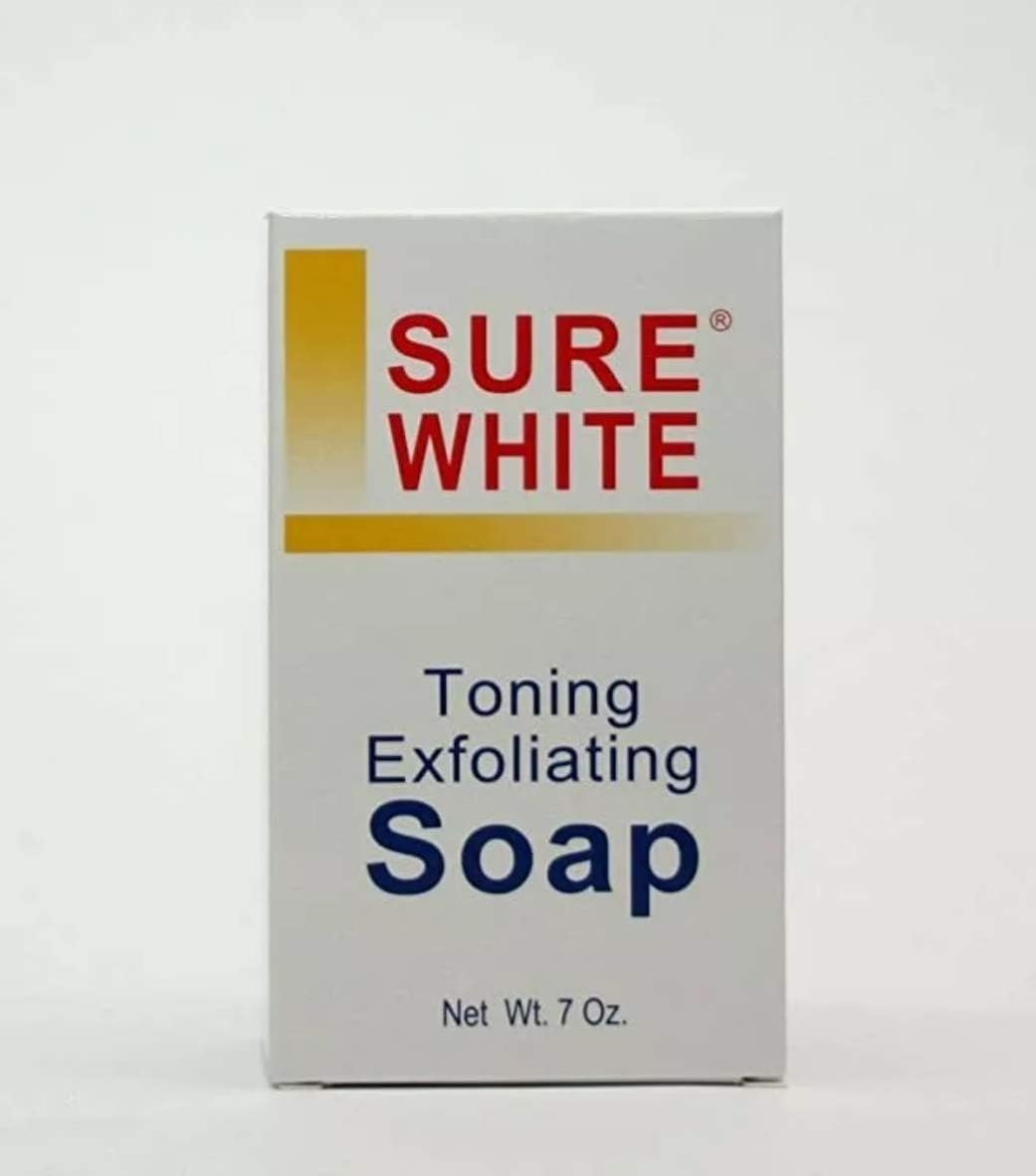 Sure White Skin Lightening Whitening & Exfoliating Soap 200g for Even Skin tone , Hyper-pigmentation, uneven skin tone + dark age spots
