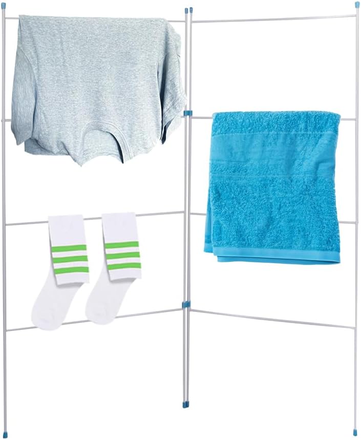 2 Fold Airer - Indoor Outdoor Clothes Drying Rack Gate Horse | For Laundry Rail Dryer White Coated Washing Line Towel Rack | 4 Metres Of Drying Space | Non Slip Grip - Lightweight & Extra Strong Airer