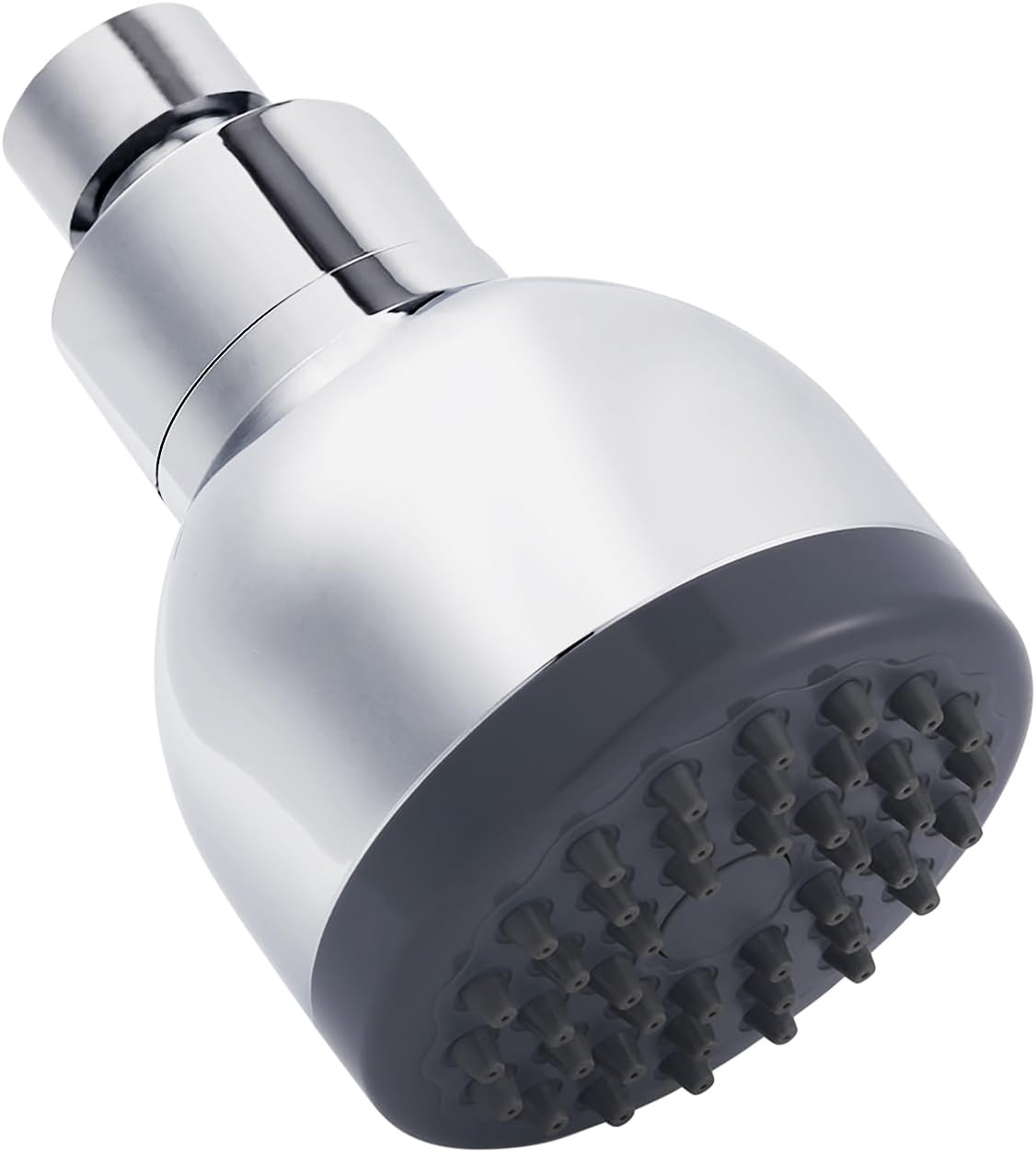 Katezon High Pressure Shower Head, 3 Inches Anti-Clog Anti-Leak Fixed Showerhead, with Adjustable Swivel Brass Ball Joint (Chrome)