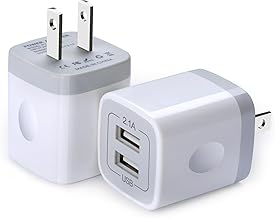 USB Wall Charger, FiveBox 2Pack Dual Port 2.1Amp Fast Brick Base Adapter Charging Block Charger Cube Plug Charger Box for iPhone 16 Pro Max 15 14 13 12 11 Pro X 6 6S 7 8 Plus, iPad, Samsung, Android