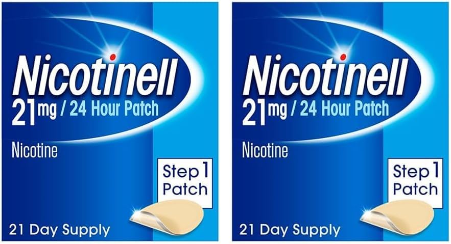 Nicotinell Nicotine Patch Stop Smoking Aid Step 1, 21 mg 24 Hour 21 Patches (Pack of 2)