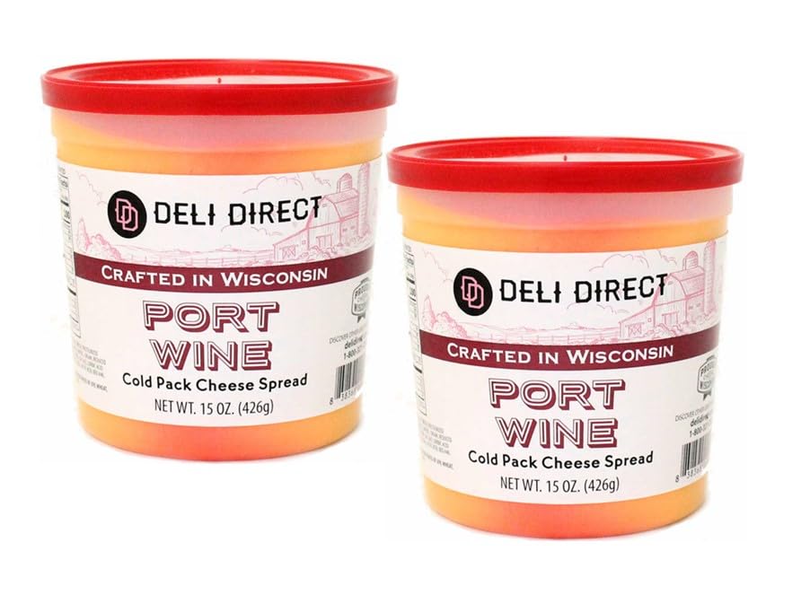 Wisconsin Cheese Spread for Crackers, Pretzels, Sandwiches, or Vegetables, Spreadable Cheese, Great for Charcuteries, 2 Pack,15 oz Each, Refrigerated (Port Wine)