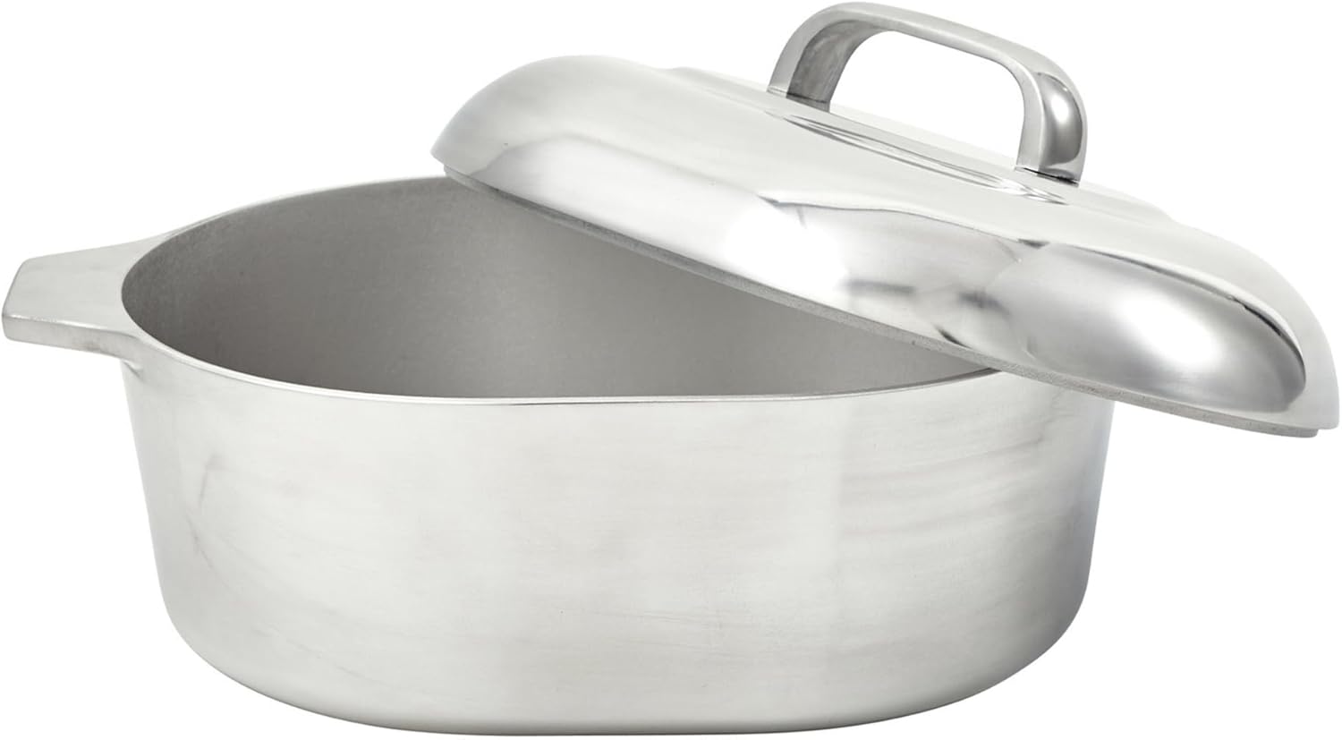 IMUSA USA Heavy Duty Cajun Oval Cast Aluminum Roaster 18", Silver