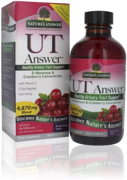 UT Answer Cranberry Flavor, Promotes Urinary Tract Support | Healthy Bladder Function | Natural Detoxifier, 120 ml, 4,870mg Blend