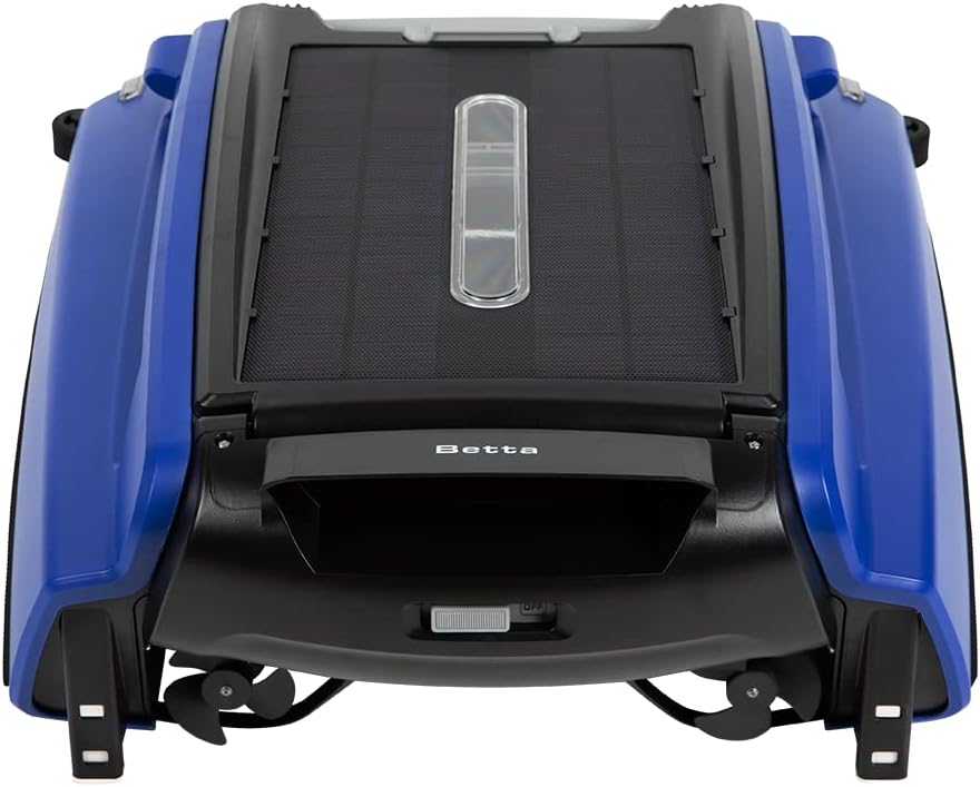 Betta SE Solar Powered Automatic Robotic Pool Surface Skimmer Cleaner with 24/7 Continuous Cleaning Battery Power and Re-Engineered Twin Salt Chlorine Tolerant Motors (Blue)
