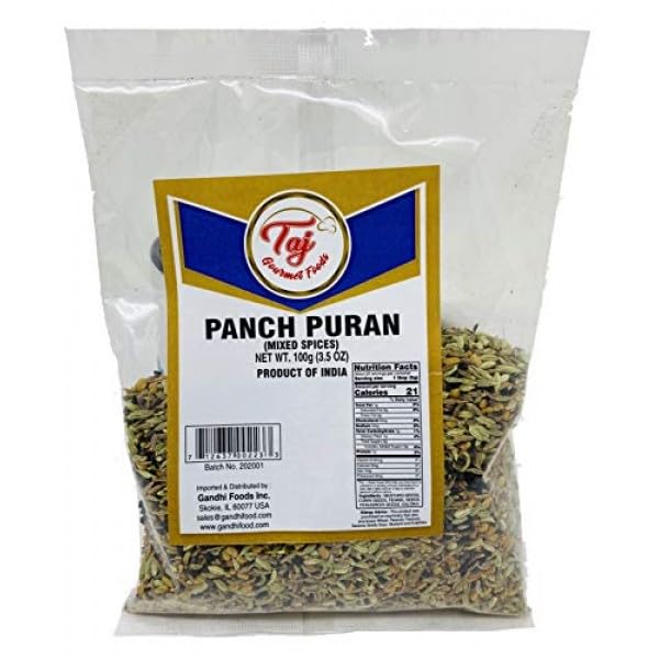 TAJ Premium Indian Panch Puran (5 Spice Blend), (3 Ounce)