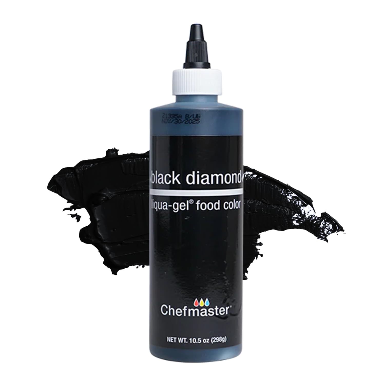 Chefmaster Black Diamond Liqua-Gel® Food Coloring | Vibrant Color | Professional-Grade Dye for Icing, Frosting, Fondant | Baking & Decorating | Fade-Resistant | Easy-to-Use | Made in USA | 10.5 oz