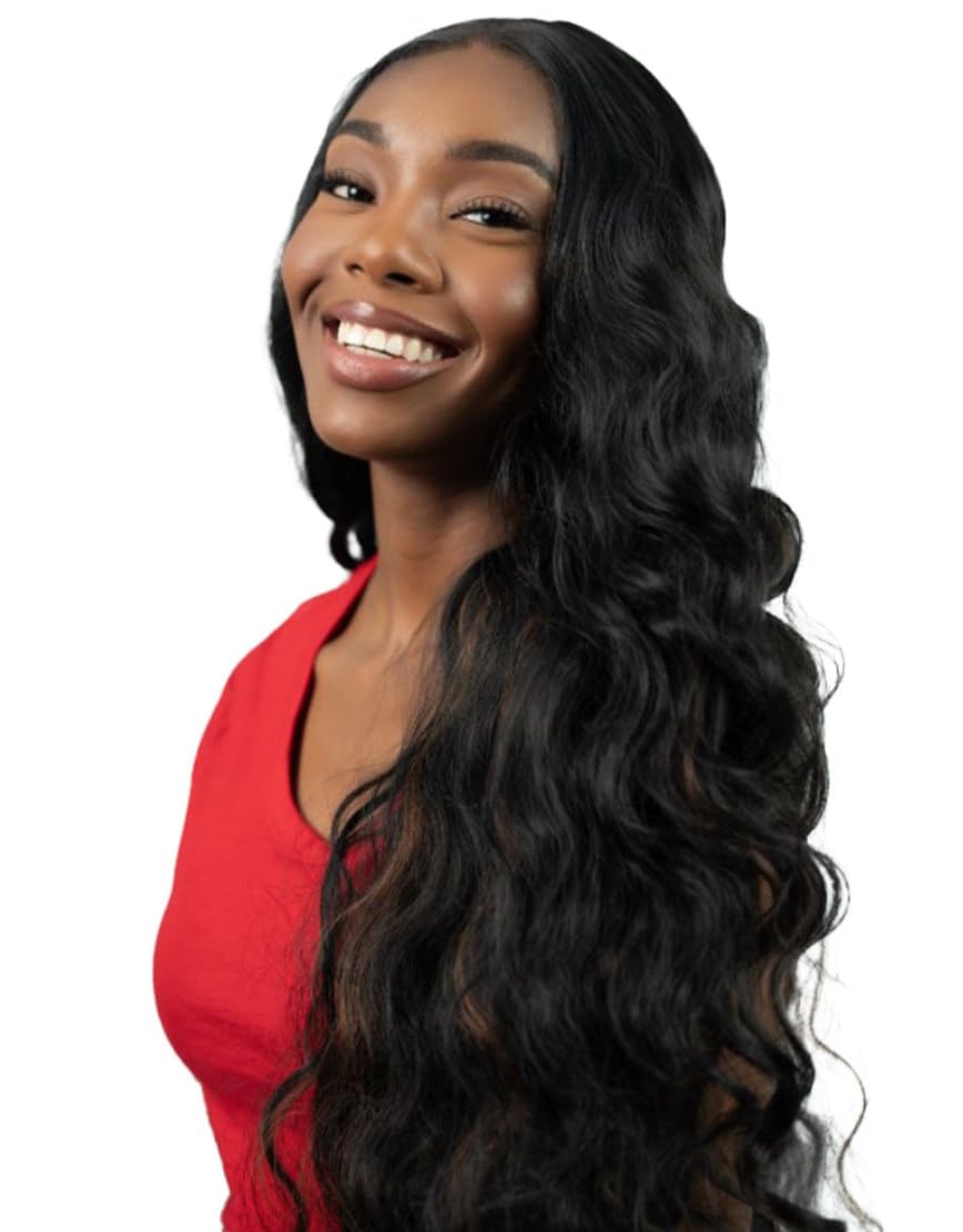 13x6 Lace Front Wig, 30 Inch Straight Synthetic 50% Density, Glueless