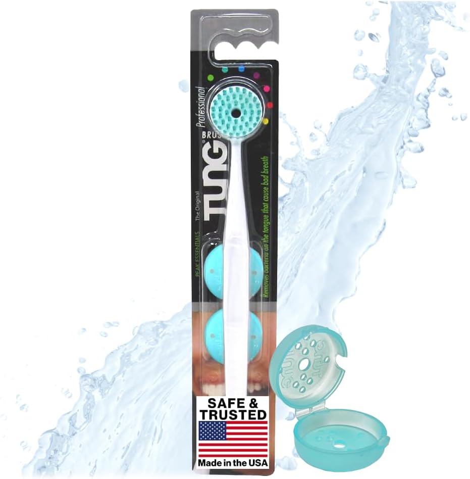 Peak Essentials Tung Brush with Cap | Tongue Cleaner for Adults | Tongue Scraper for Adults | Tongue Scrubber | Bad Breath and Halitosis | ASSORTED