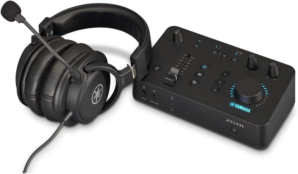 Yamaha ZG01 All-in-One Pack, Includes the ZG01 Game Streaming Audio Mixer and the YH-G01 Studio Quality Headset, for Windows, Mac, iOS and Android