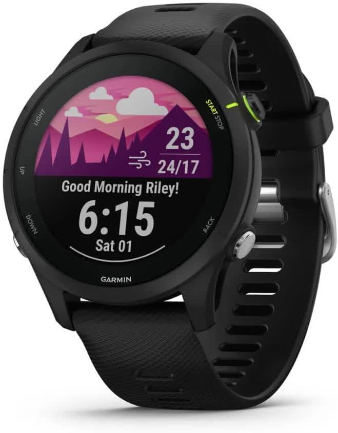 Garmin Forerunner 255 Music GPS 46mm Running Smartwatch, Lightweight, Music Storage, Advanced Training & Insights, Safety & Tracking Features, up to 14 days Battery Life, Black