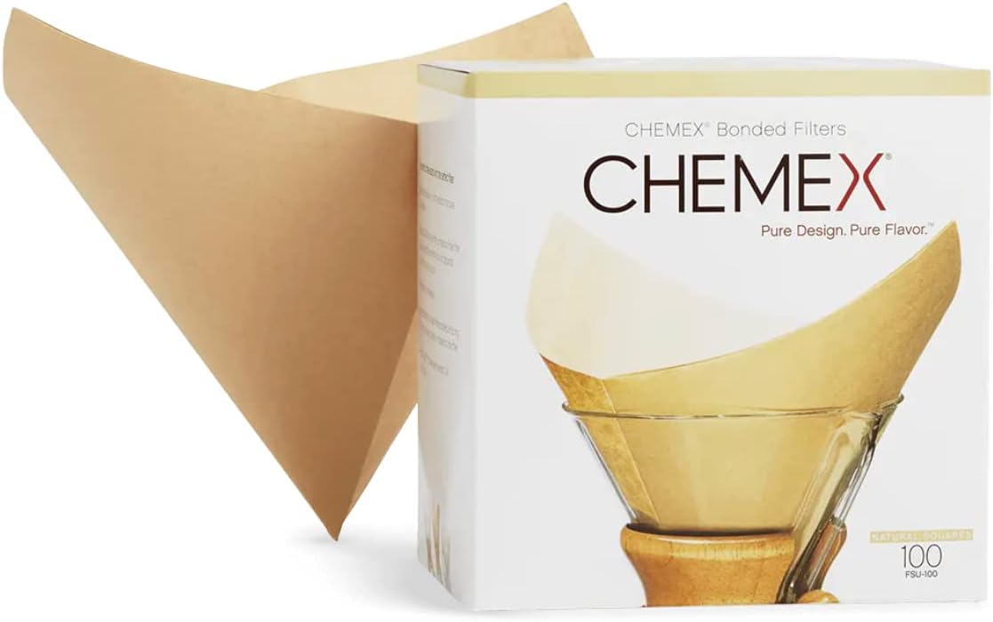 Chemex Natural Coffee Filters, Square, 100ct - Exclusive Packaging