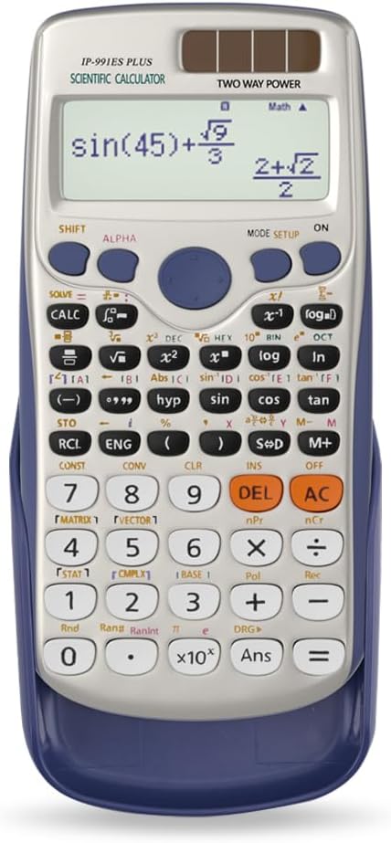 Scientific Calculators, Solar Scientific Calculator Large Screen 417 Function, Calculators Very Suitable for High School and College Students Calculus Algebra and Other Math Textbooks (Solar)