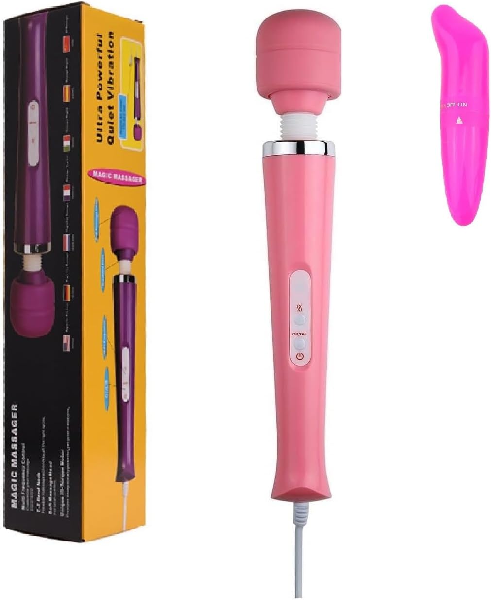 Handheld Tools Power Electric Foot Neck Back Hand Leg Arm Muscle Aches for Women Men Massage Therapy Pain Relief Deep Tissue Toy ((Pink Big Massager and Small Tool)