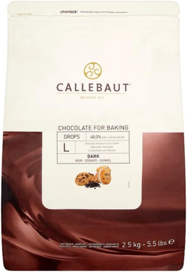Callebauts Dark Chocolate Drops for Baking 2.5kg (1x2.5kg)