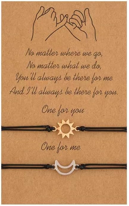 Tuklye 2Pcs Friendship Bracelets for Men and Women Best Friend 100 Percent Handmade String Rope Adjustable Close Relationship Promise Matching Jewelry Forever Gift, Silver, 18 30 cm (ODEROL1-a)