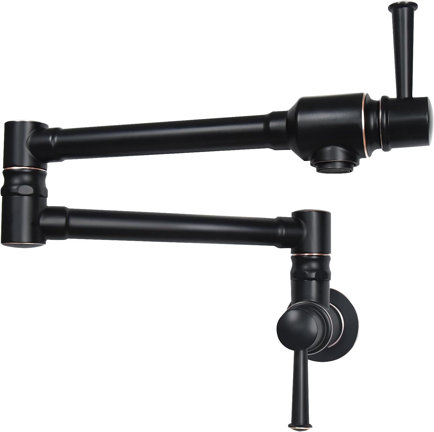 Pot Filler Faucet Stainless Steel Commercial Kitchen Faucet Wall Mount Oil Rubbed Bronze Folding Stretchable Double Joint 2 Handles Kitchen Sink Faucet (ORB)