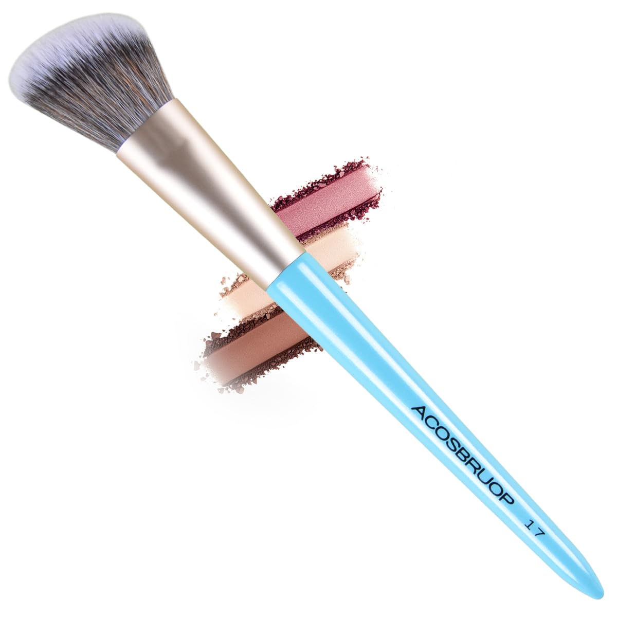 Angled Blush Brush, Face Makeup brushes, beauty tool, for Blushes Loose Powders and Pressed Bronzers Blend, Blue