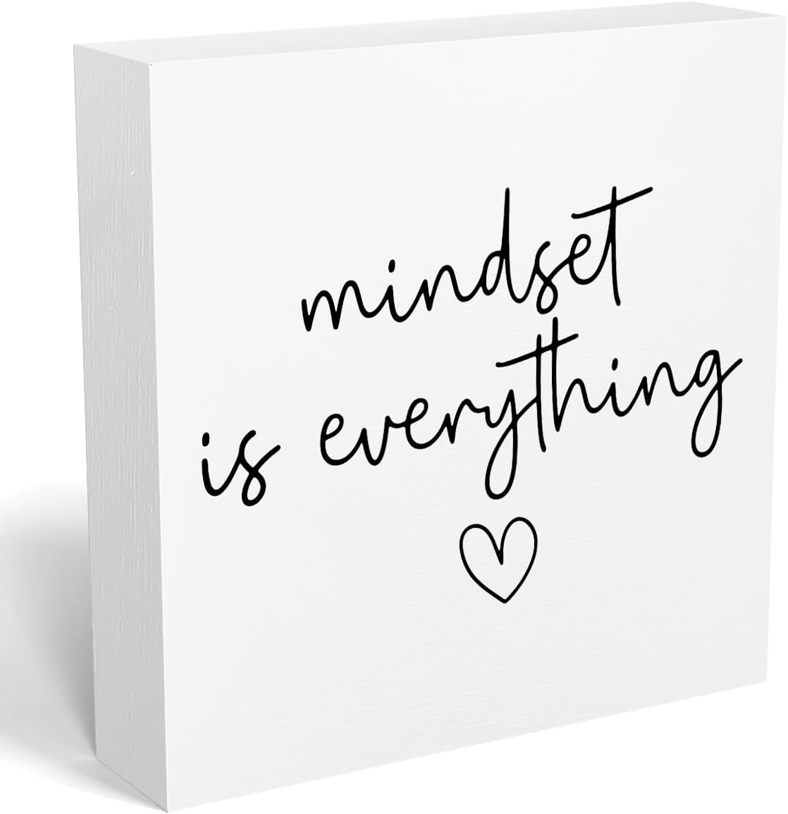 Motivational Desk Decor Mindset Is Everything Wooden Box Sign Office Desk Decor Office Decorations for Work Inspirational Thank You Appreciation Gifts for Leader Boss Coworker
