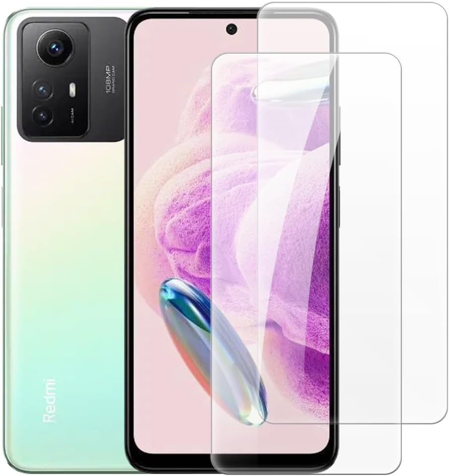 2 Pack Tempered Glass Screen Protector Set Compatible with Xiaomi Redmi Note 12S 4G, HD Clear, Anti-Scratch, Bubble-Free, Easy Installation