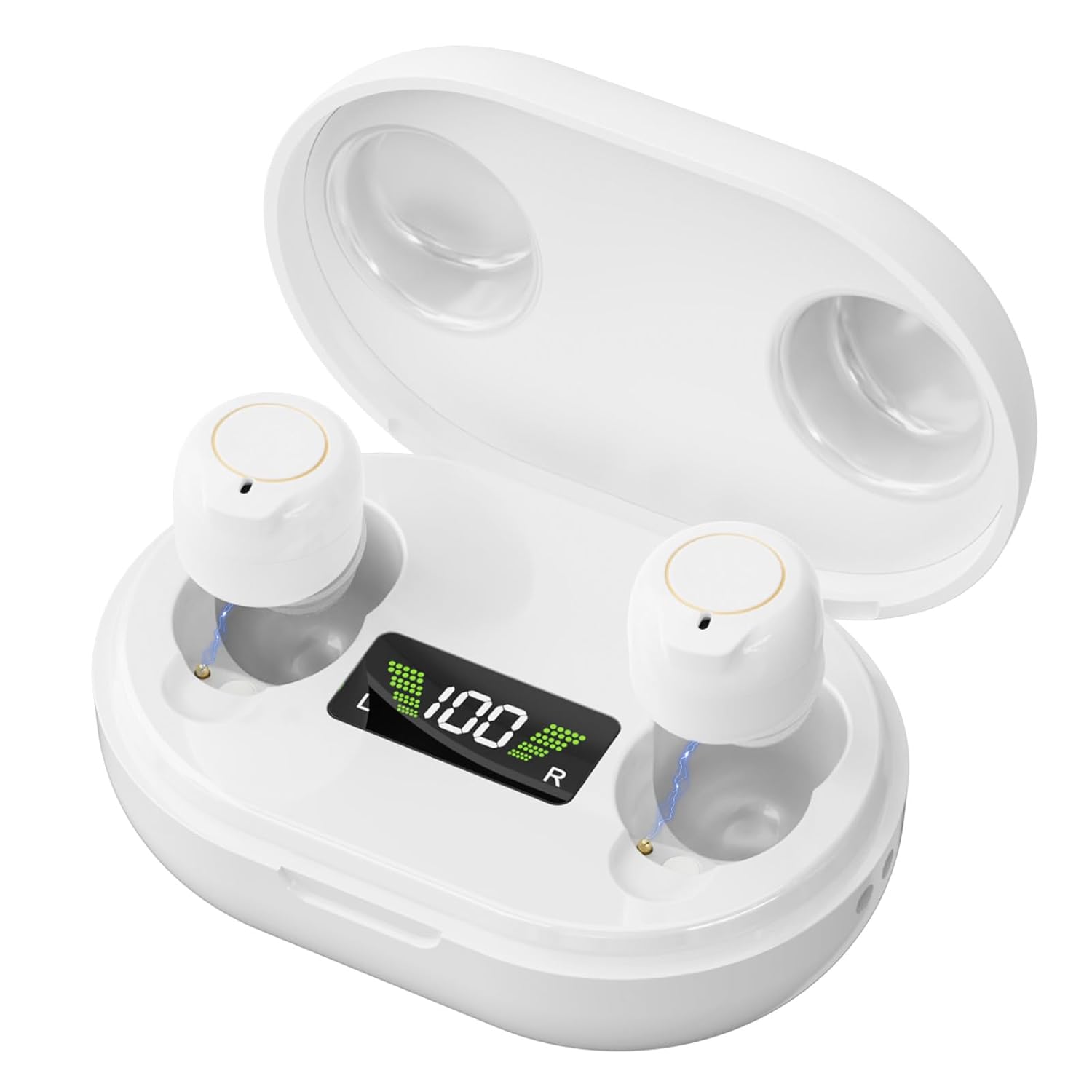 tomoneed Hearing Amplifier - Rechargeable Personal Sound Amplifier,3.2g Per Earbud,Invisible Design,Clear Sound with Noise Reduction,35h Battery Life & 350h Standby (White)