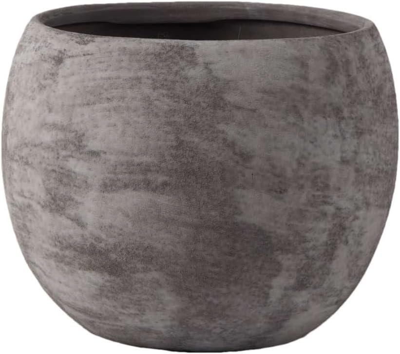 Olly & Rose Charcoal Grey Black Plant Pot 25cm Large Textured Washed Finish Outdoor and Indoor Plant Pot Planter for Flowers and Plants