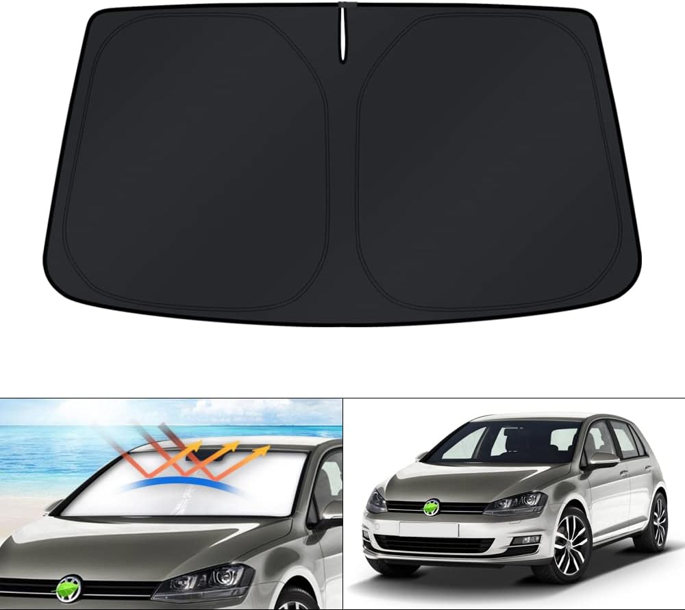 KUST Windshield Sun Shade for 2013-2018 Volkswagen VW Golf MK7 Window Sunshade Sun Visor Protector Foldable Blocks UV Rays Keep Your Car Cooler
