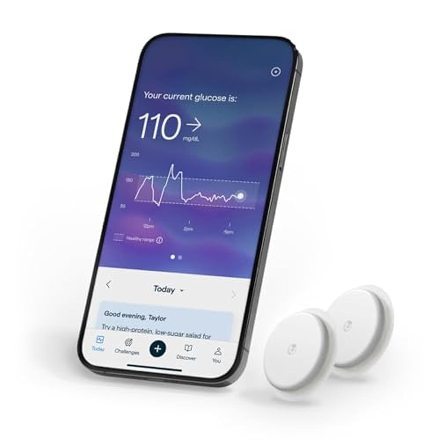 Lingo Continuous Glucose Monitor (CGM) & App (Pack of 2). Made by Abbott. Know the impact of what you eat. 1 Lingo biosensor lasts up to 14 Days*. Designed for iPhone 11 device or Later. US Only.
