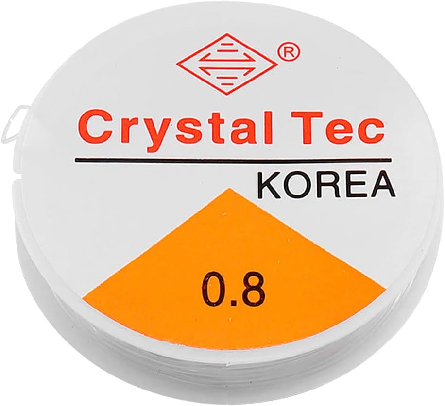 Jagowa 1 Piece 0.8mm Clear Stretch 8m Elastic Beaded Thread Transparent Crystal Stretch Line Fishing Line Diy Handmade Bracelet Beaded Line Necklace Pearl Piercing Bead Rope