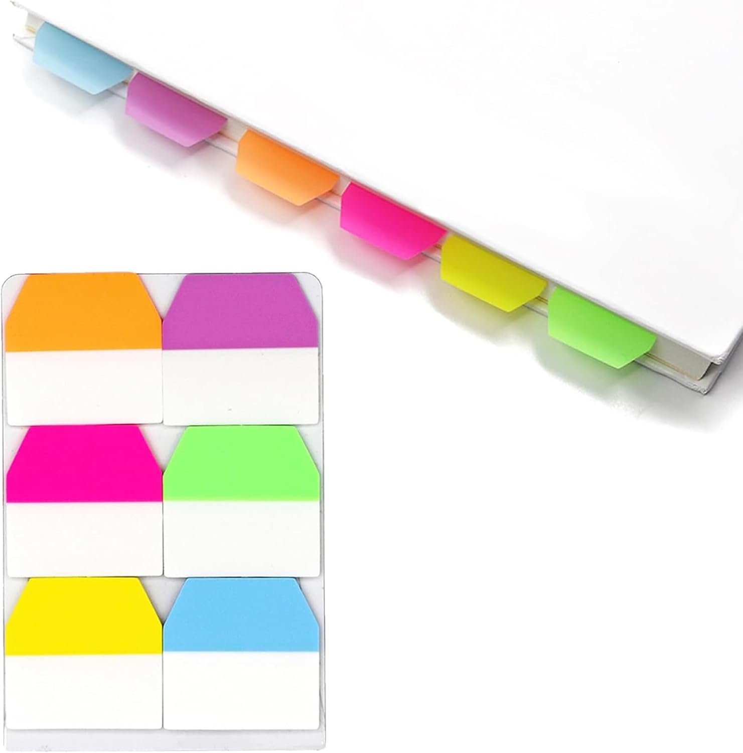 600 Pcs Page Markers Tabs, 6 Color Sticky Tabs Page Markers, Book Tabs, Sticky Index Tabs, Page Tabs for Book Tags Stickers Index Markers Office School