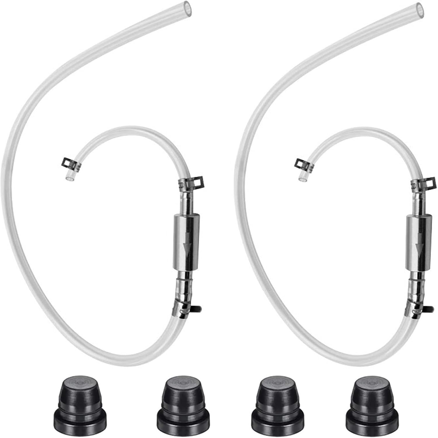 2 PCS Universal Brake Fluid Deflerator, Brake Bleed Hose, Brake System Bleeding Tools, Auto Motorcycle Clutch One-Way Check Valve Tube Deflation Tool Kit Hose with Metal Clamp