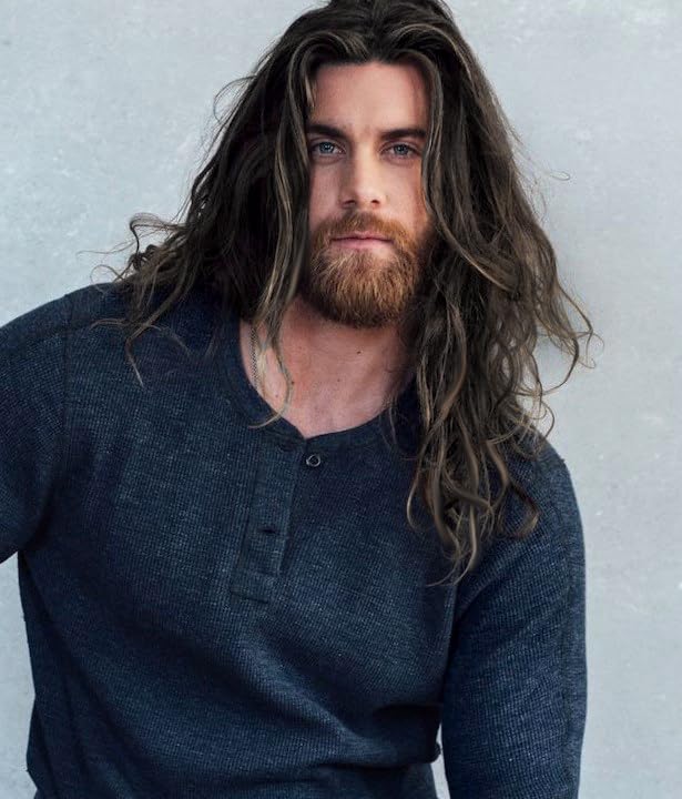 Mens Long Hair Wigs Dark Brown Curly Fluffy Wigs,Synthetic Hair Daily Party Halloween Costume Wig
