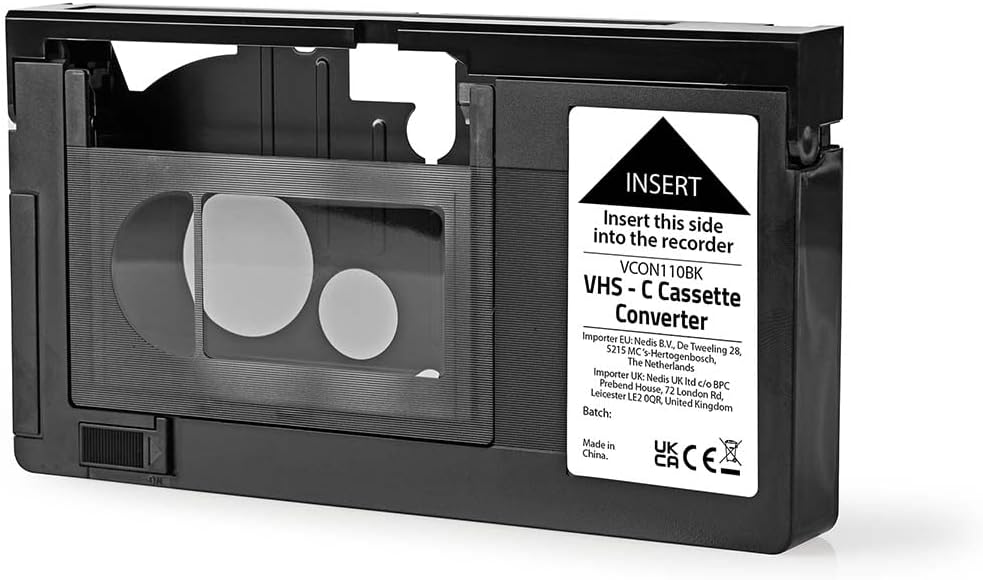 Nedis VHS Converter - Conversion: VHS-C to VHS - Plug and Play - Black