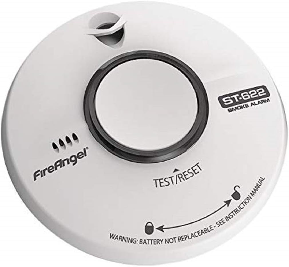 FireAngel ST-622T Thermoptek Smoke Alarm – 10 Year Sealed Lithium Battery, Multi-Sensor Optical Detection, Easy Install, Standalone FireAngel Smoke Alarm for Home