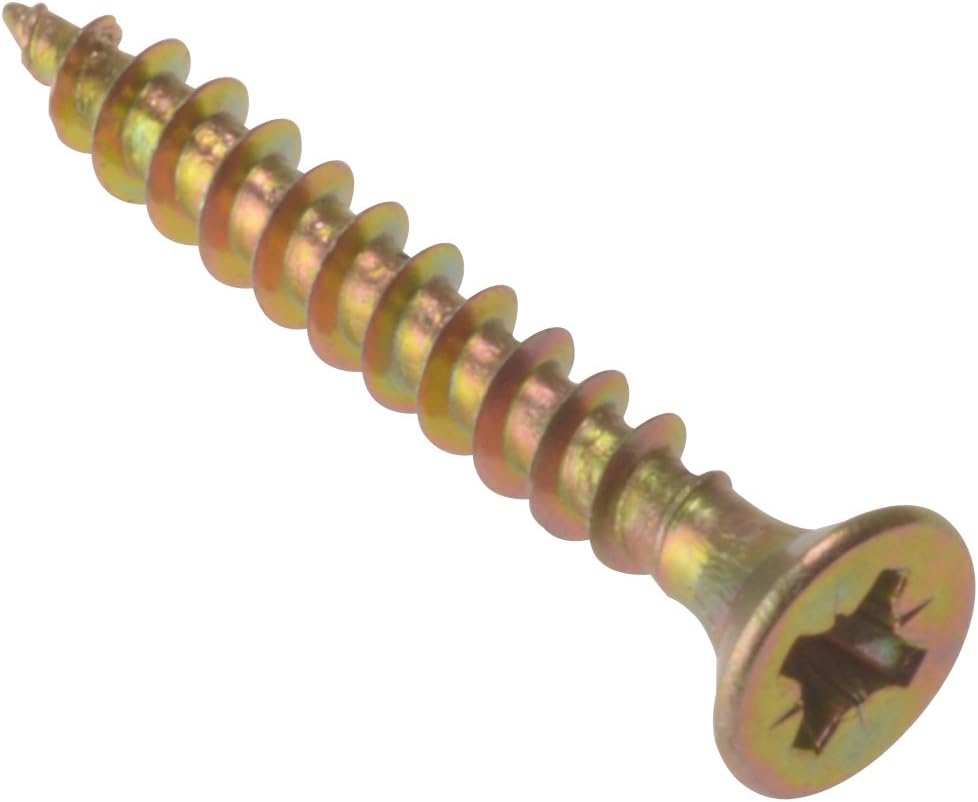ForgeFix Multi-Purpose Single Thread Screws | 3.5 x 35mm | Zinc Yellow Passivated | Box 200