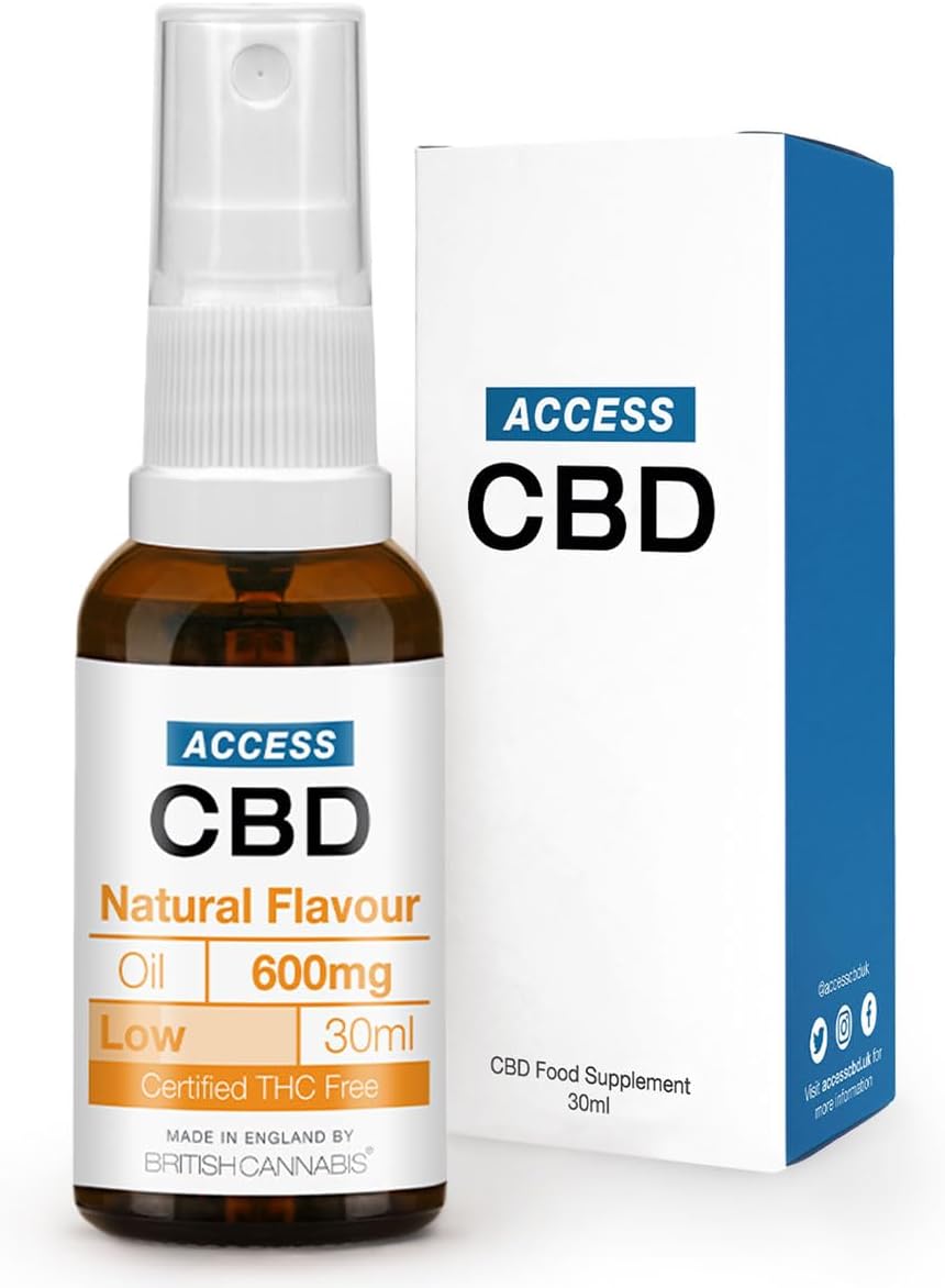 ACCESS CBD Oil 600 mg | Vegan | Joint Pain Relief | Health Sleep Anxiety| Free from THC Oil | Mct Oil | Cbd Drops | Low Strength Cbd Spray | Natural Flavour | 30ml