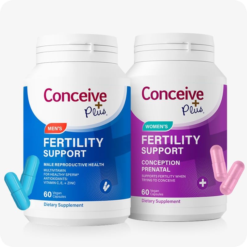 CONCEIVE PLUS Fertility Supplements for Women & Men | 30-Day Supply Fertility Support Bundle | Premium Fertility Vitamins for Male and Female Conception | 2 x 60 Soft Capsules
