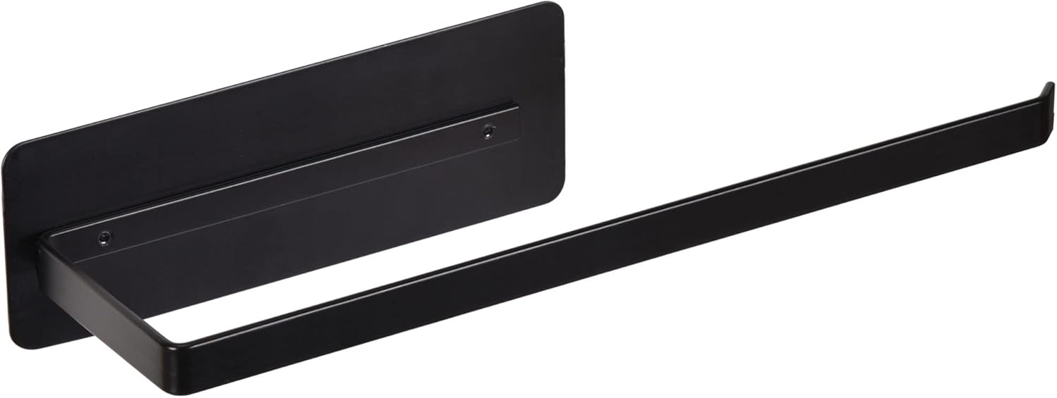EASTTOWEST Magnetic Paper Towel Holder,Black Towel Bar Rack for Refrigerator BBQ Grills Griddles Toolbox RVs Tailgates,Heavy Duty Strong Magnet Backing,12”(L) x 3”(H),Fit All US Paper Roll