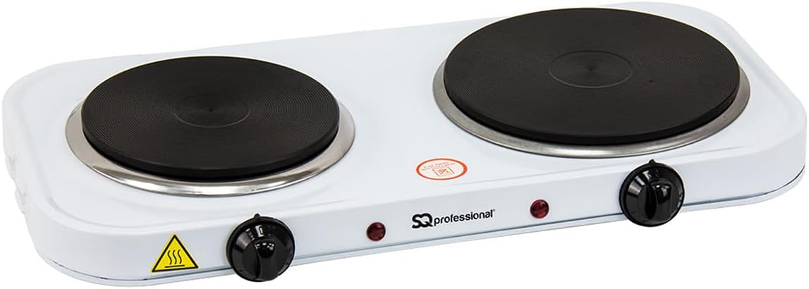 SQ Professional Blitz Electric Hot Plates Hob -Table-Top Cooking -Single & Double Portable Hob Rings - Warming - Cooking - Boiling - Fryer Hob for Home, Camping & Caravan Cooking -2500W