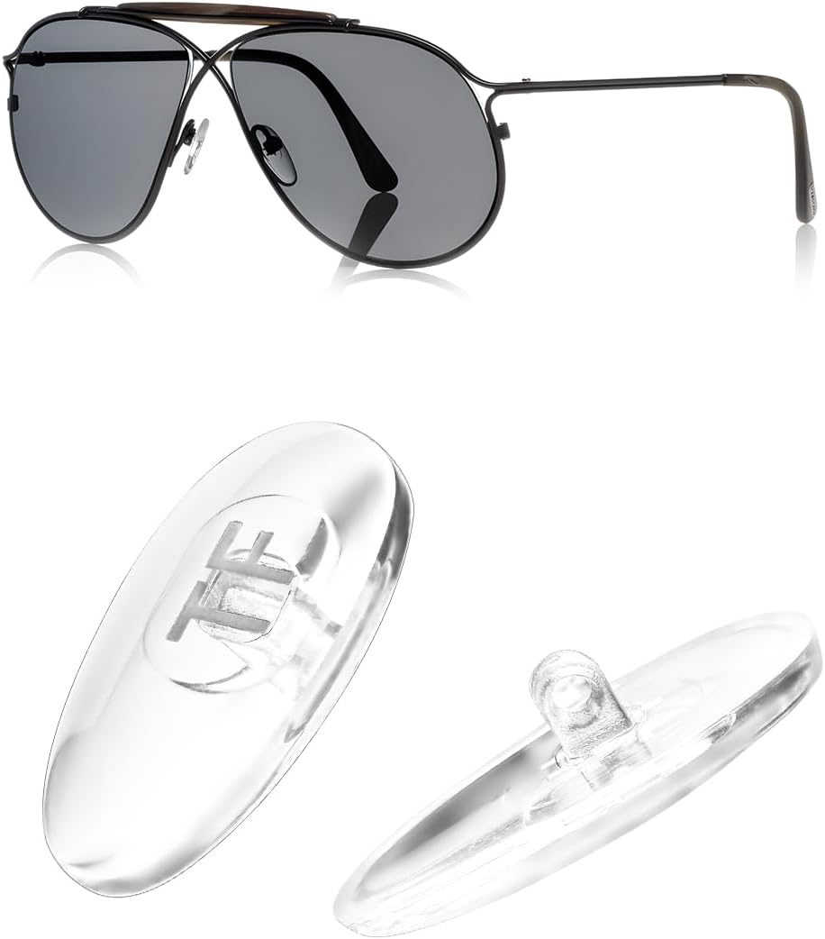 HiCycle2 screw-in Silicone nose pads Replacement for TOM Frod Glasses Repair Kits,Bonus Lens Cloth(15MM)