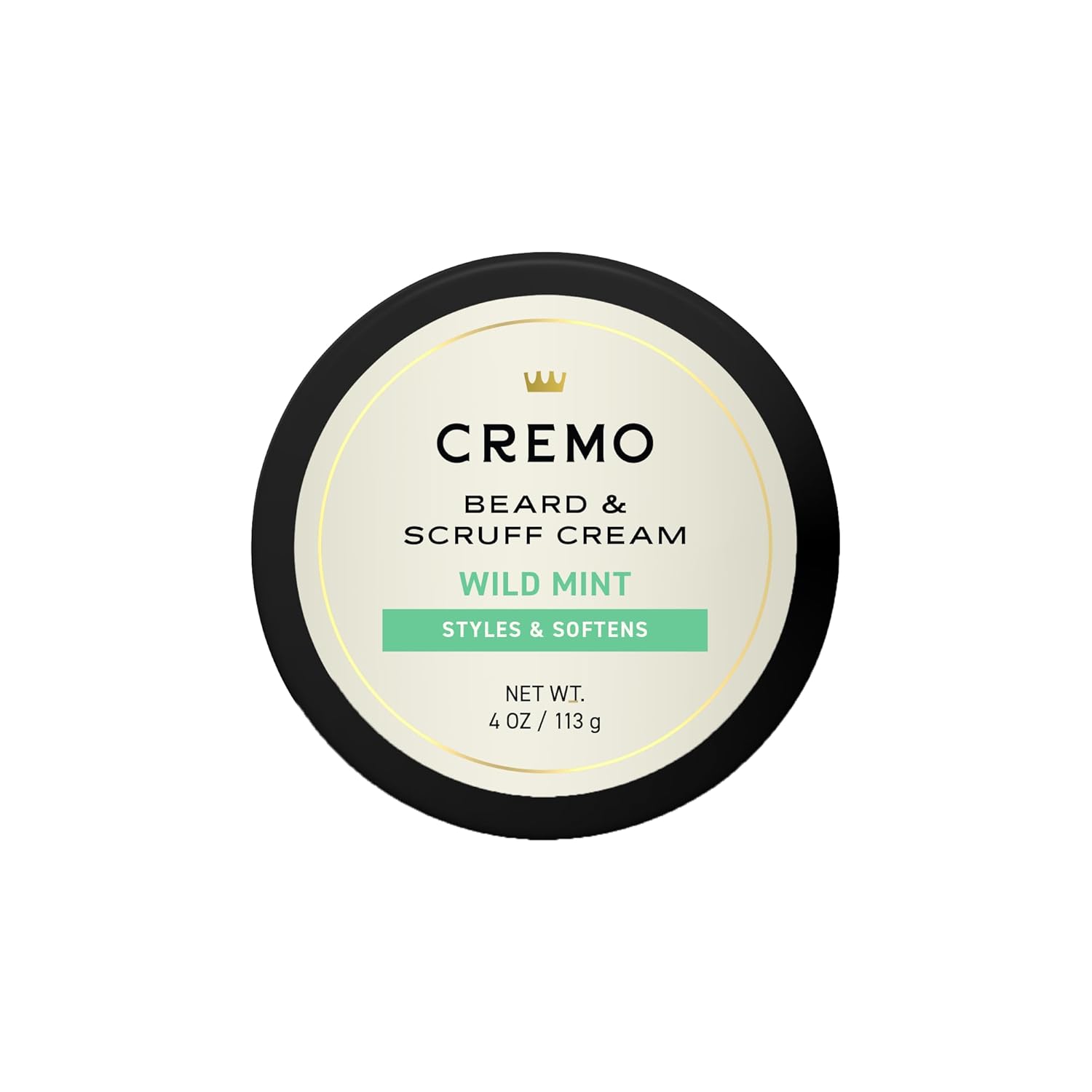 Cremo Beard & Scruff Cream, Wild Mint, 4 Ounce (Pack of 1) - Soothe Beard Itch, Condition and Offer Light-Hold Styling for Stubble and Scruff (Product Packaging May Vary)