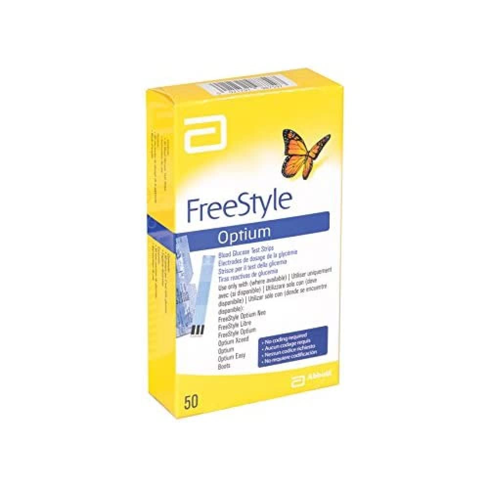 Abbott Freestyle Glucose, Optium Stripes, Pack of 50