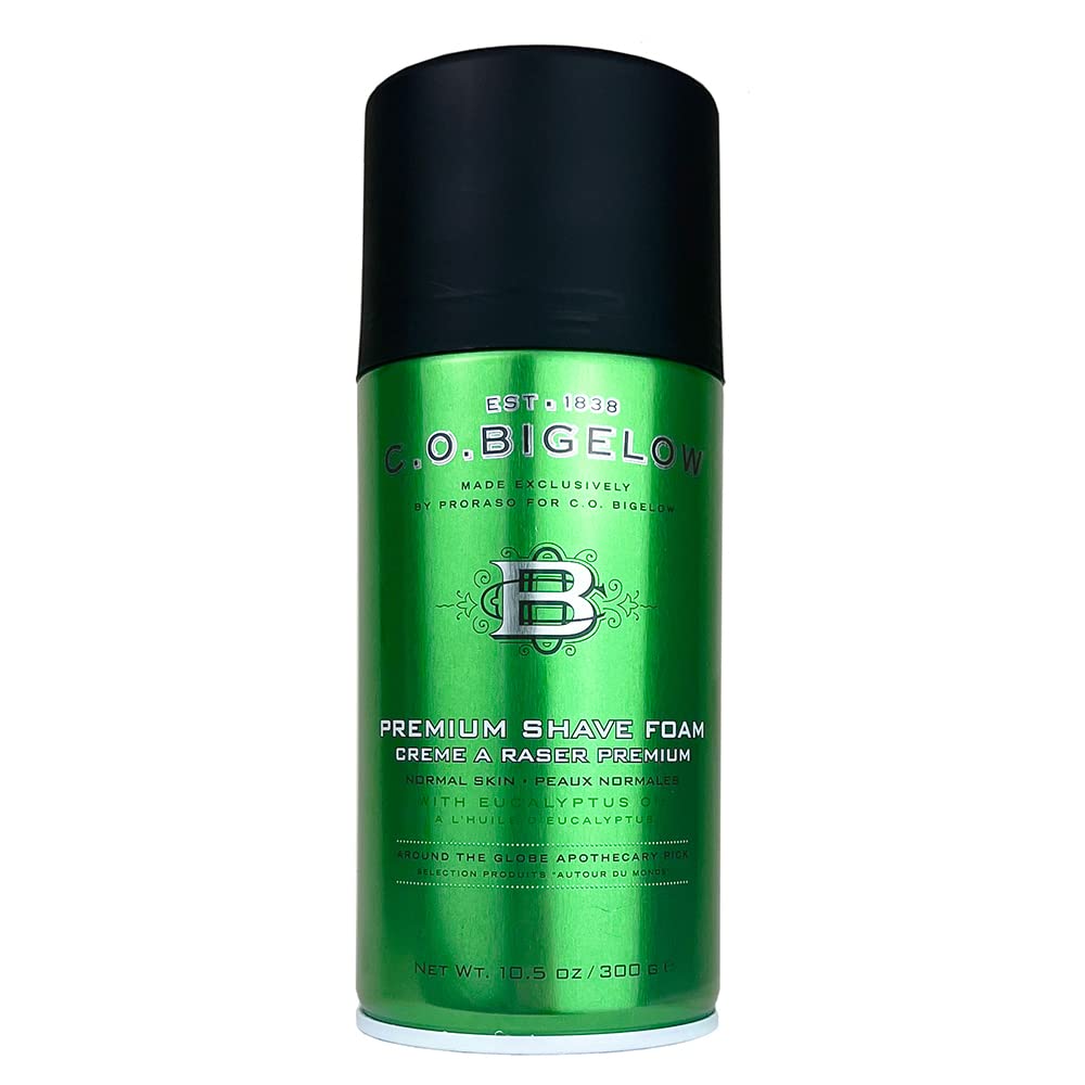 C.O. Bigelow Shaving Foam, 5.2 oz Mens Shaving Cream, Shave Foam for Men with Eucalyptus Oil for Sensitive Skin & All Skin Types